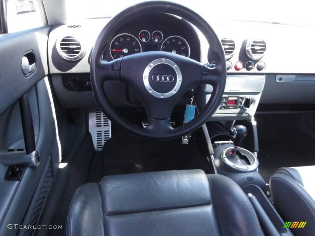 2005 Audi TT 1.8T Coupe Ebony Black Steering Wheel Photo #52845411