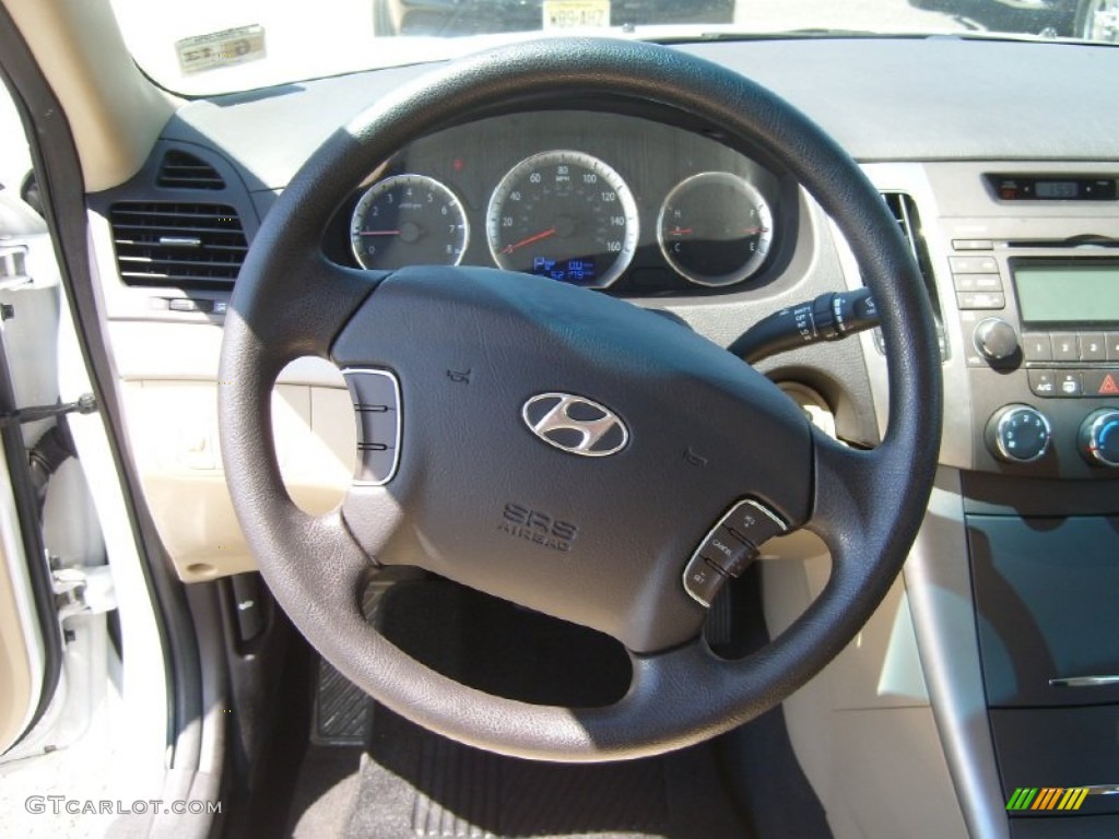 2010 Sonata GLS - Pearl White / Gray photo #13