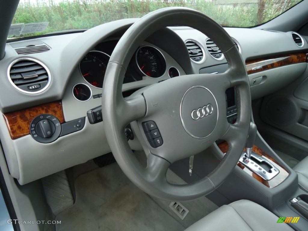 2006 Audi A4 3.0 quattro Cabriolet Platinum Steering Wheel Photo #52846350