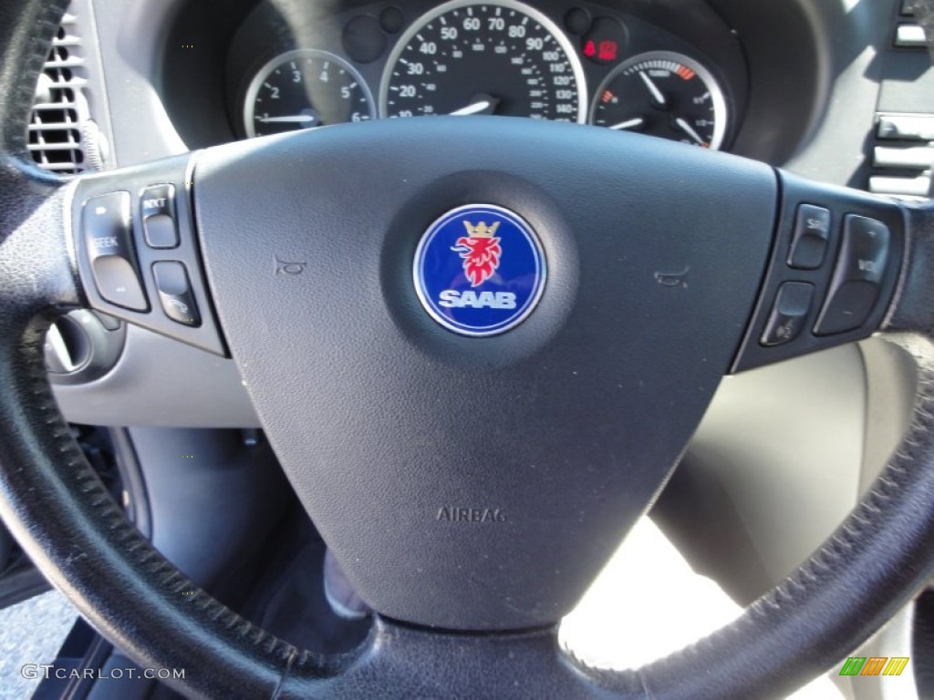 2004 Saab 9-3 Arc Sedan Slate Gray Steering Wheel Photo #52847613