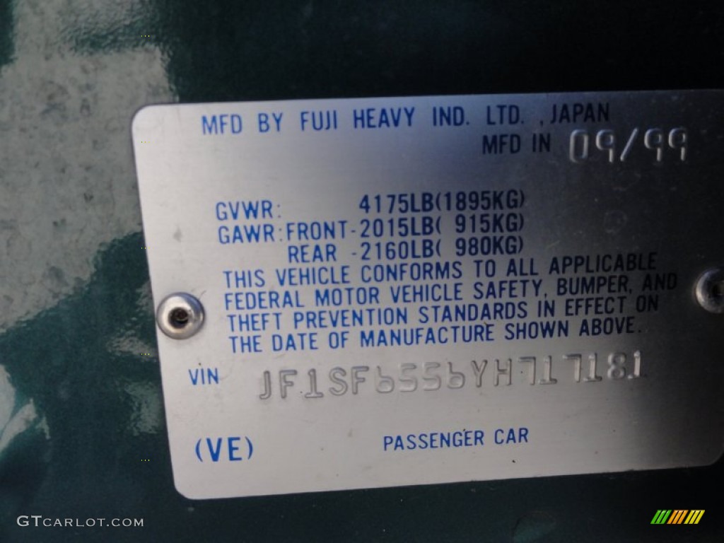 2000 Forester 2.5 S - Arcadia Green / Beige photo #47