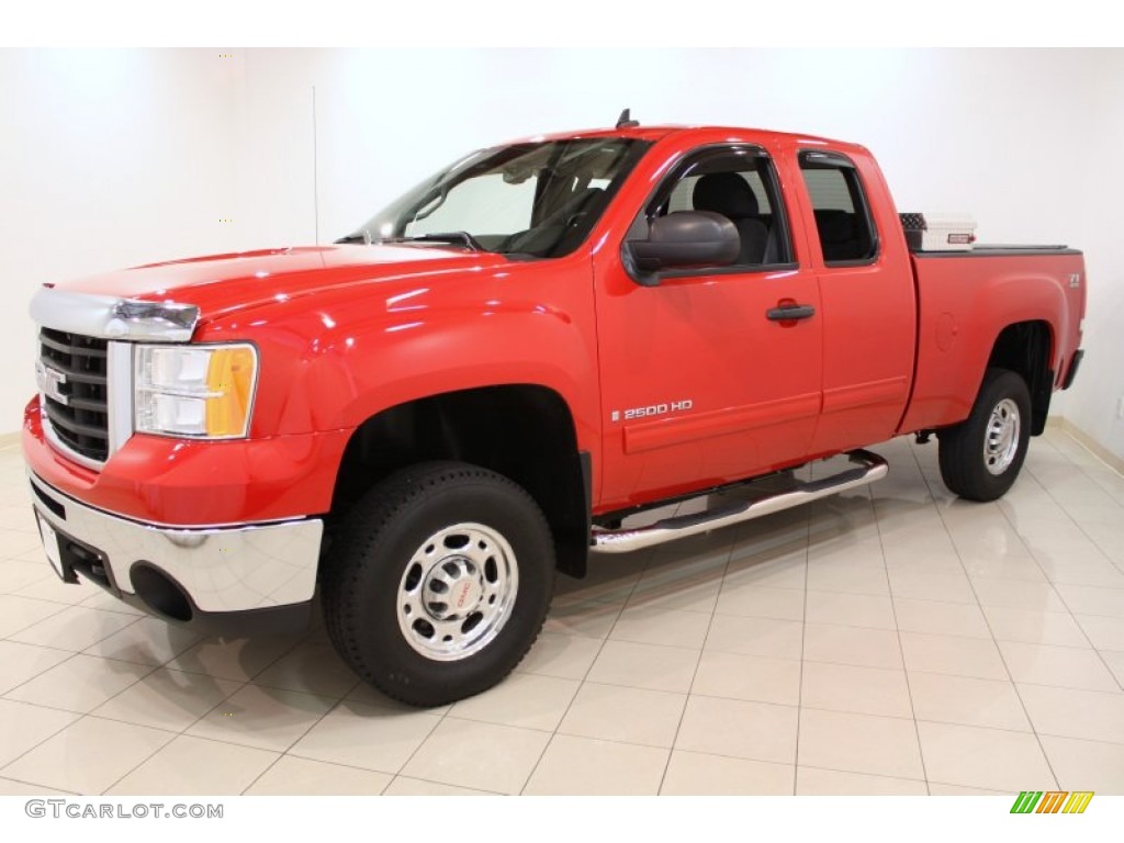 Fire Red 2009 GMC Sierra 2500HD SLE Extended Cab 4x4 Exterior Photo #52851906