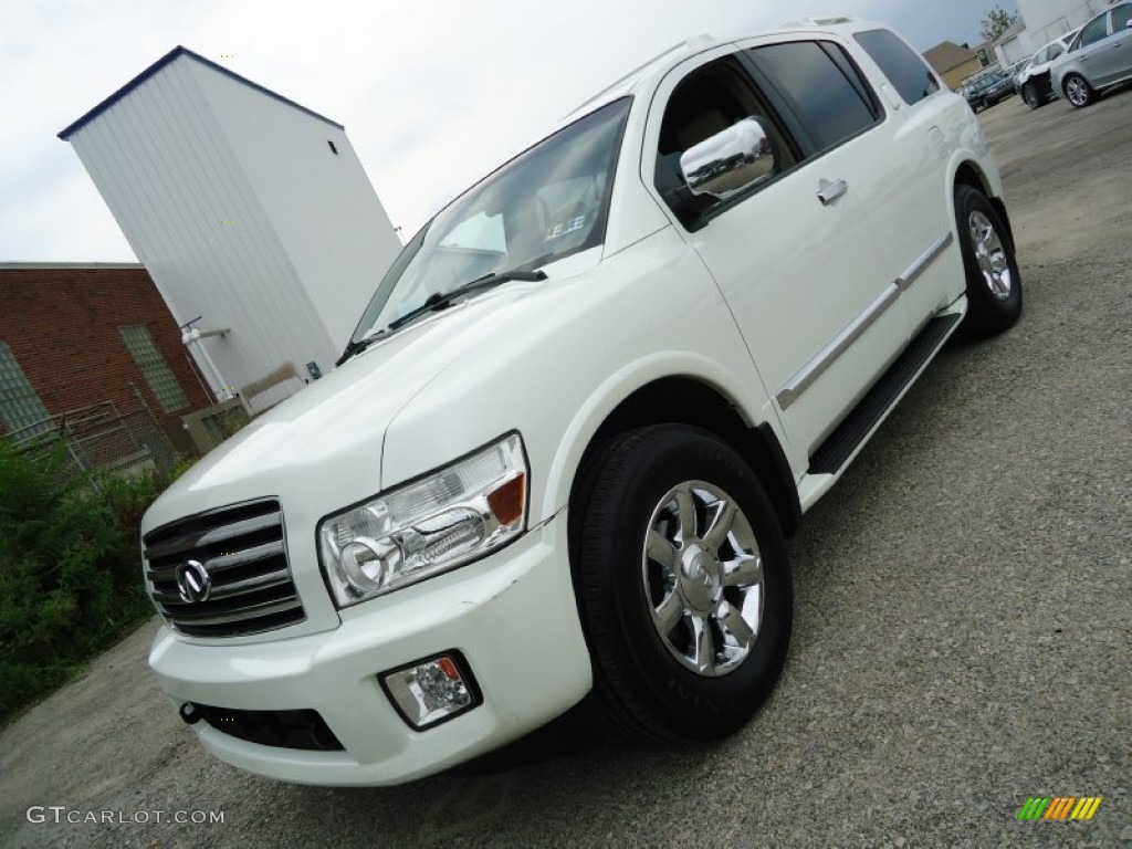 2004 QX 56 4WD - Ivory Pearl Tricoat / Willow photo #1