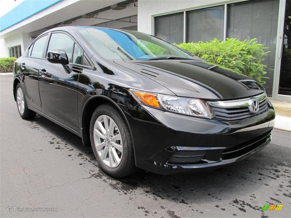 Crystal Black Pearl 2012 Honda Civic EX Sedan Exterior Photo #52861086