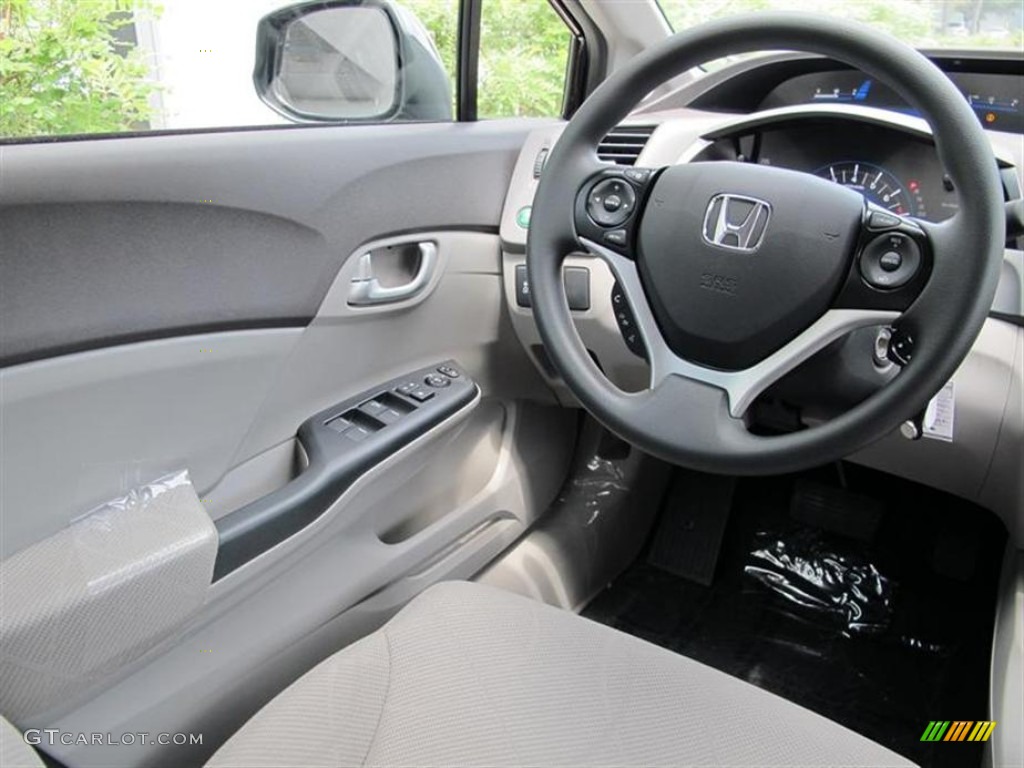 2012 Honda Civic EX Sedan Gray Steering Wheel Photo #52861173
