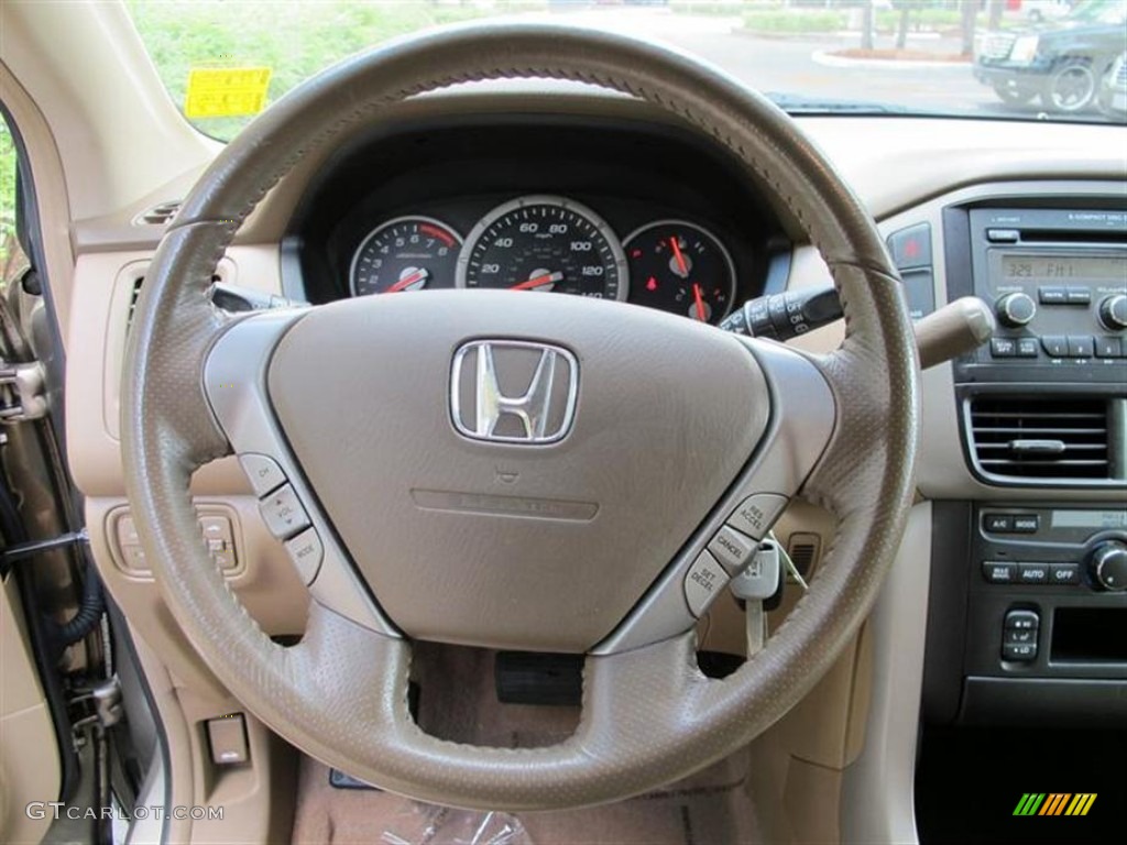 2008 Honda Pilot EX-L Saddle Steering Wheel Photo #52862166