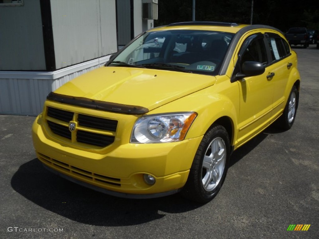 2007 Caliber SXT - Solar Yellow / Pastel Slate Gray/Yellow photo #2