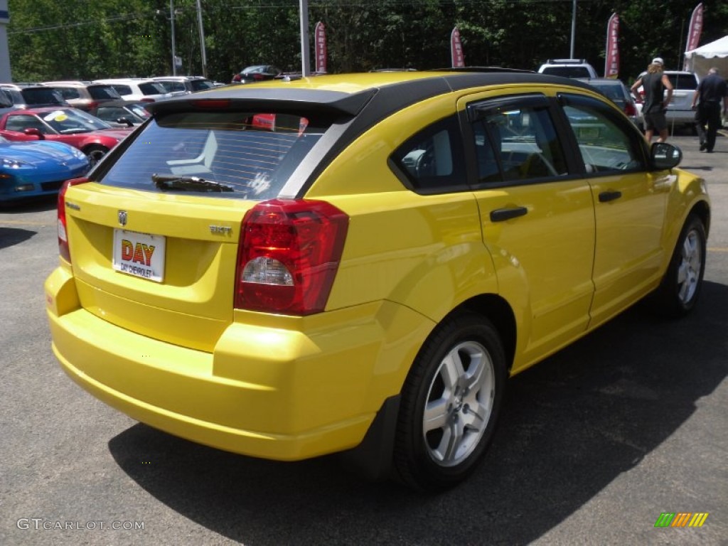 2007 Caliber SXT - Solar Yellow / Pastel Slate Gray/Yellow photo #4