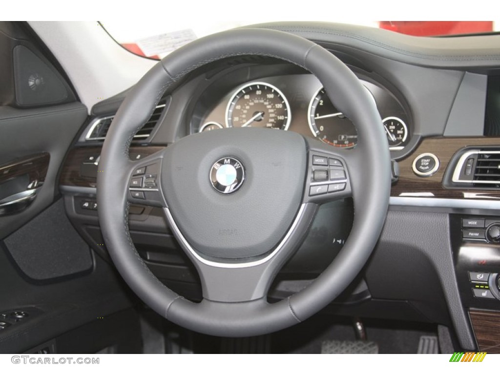 2012 BMW 7 Series 740Li Sedan Black Steering Wheel Photo #52867725