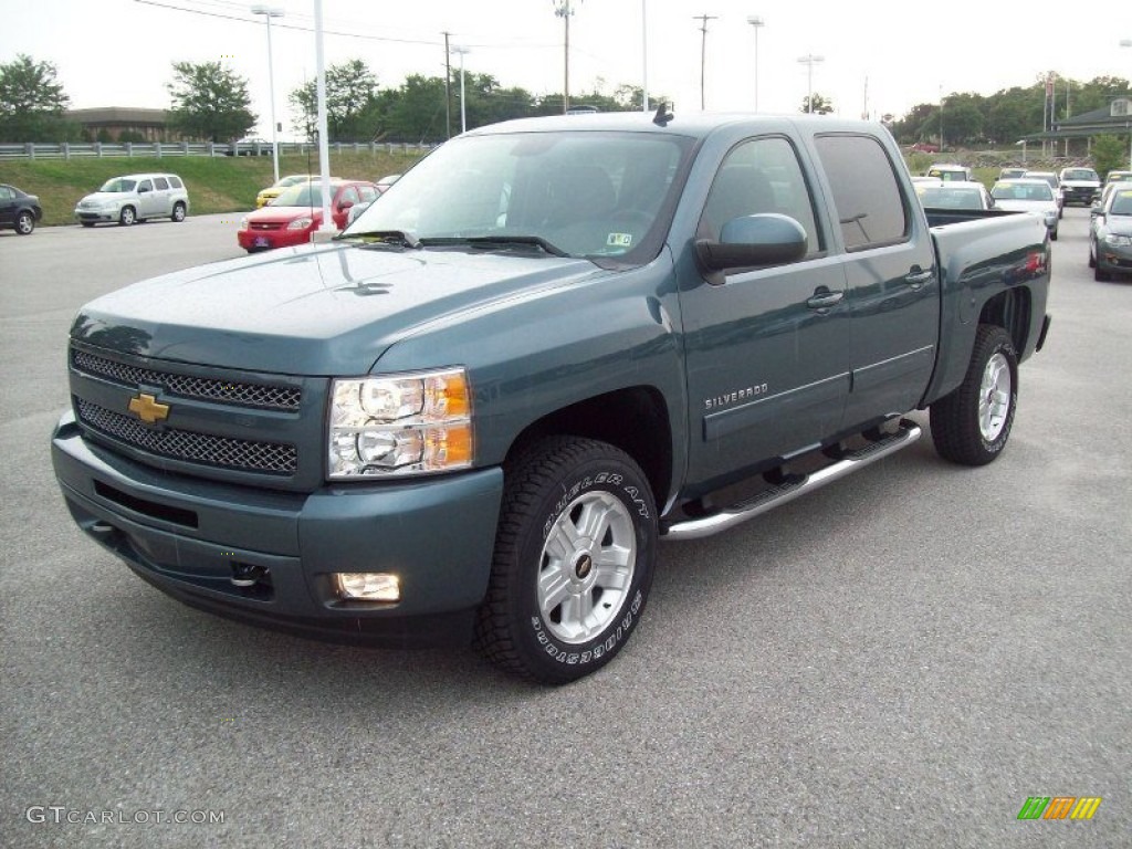 2011 Silverado 1500 LT Crew Cab 4x4 - Blue Granite Metallic / Ebony photo #11