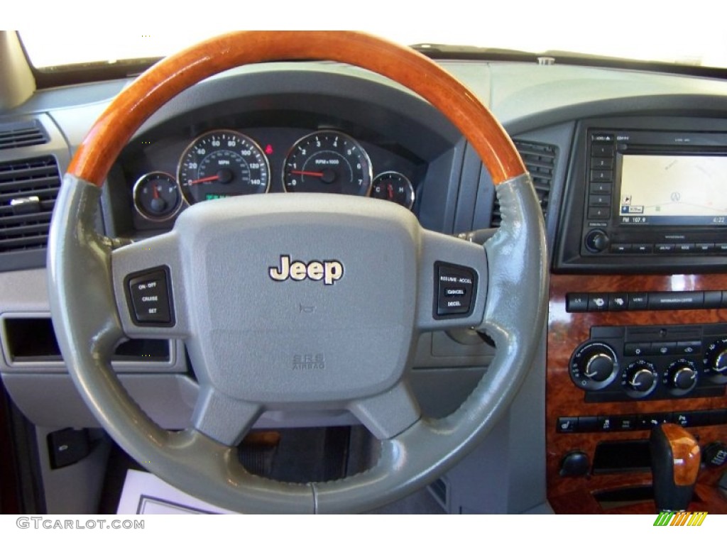 2007 Jeep Grand Cherokee Overland Medium Slate Gray Steering Wheel Photo #52873995