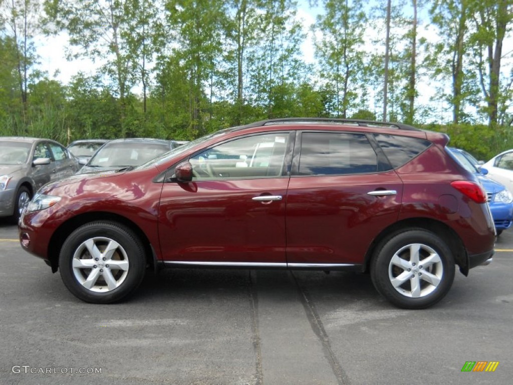 2009 Murano S AWD - Merlot Metallic / Beige photo #14