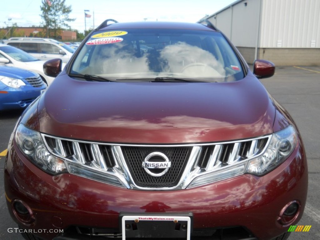 2009 Murano S AWD - Merlot Metallic / Beige photo #18