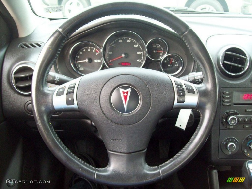 2007 Pontiac G6 GT Sedan Ebony Steering Wheel Photo #52875438