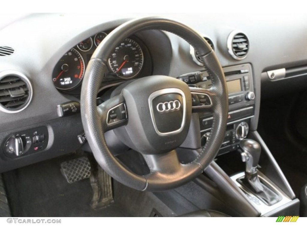 2009 Audi A3 2.0T quattro Black Steering Wheel Photo #52878999