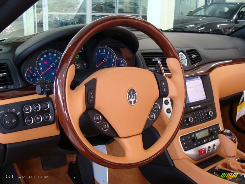 2011 Maserati GranTurismo Convertible GranCabrio Cuoio Steering Wheel Photo #52885707