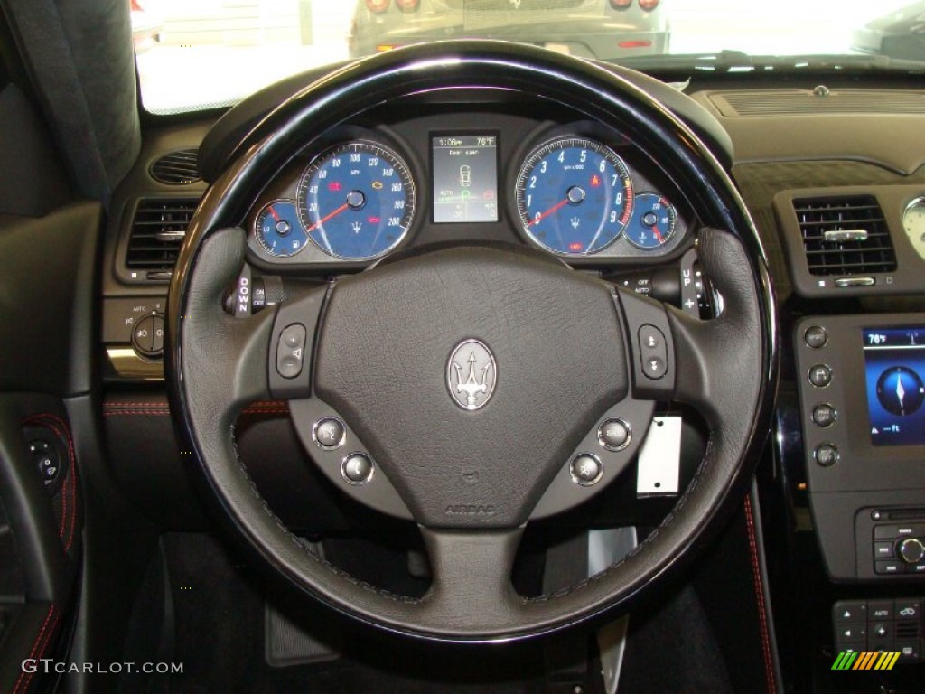 2011 Maserati Quattroporte S Nero Steering Wheel Photo #52886139