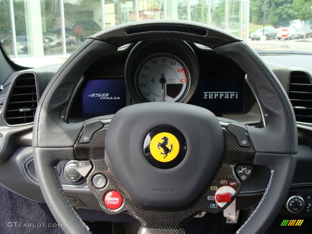 2010 Ferrari 458 Italia Blu Scuro Steering Wheel Photo #52888092