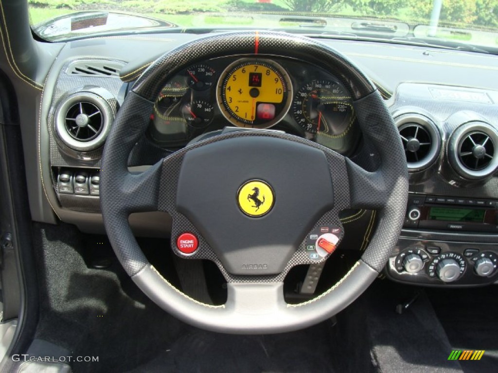 2008 Ferrari F430 Spider F1 Black Steering Wheel Photo #52888362