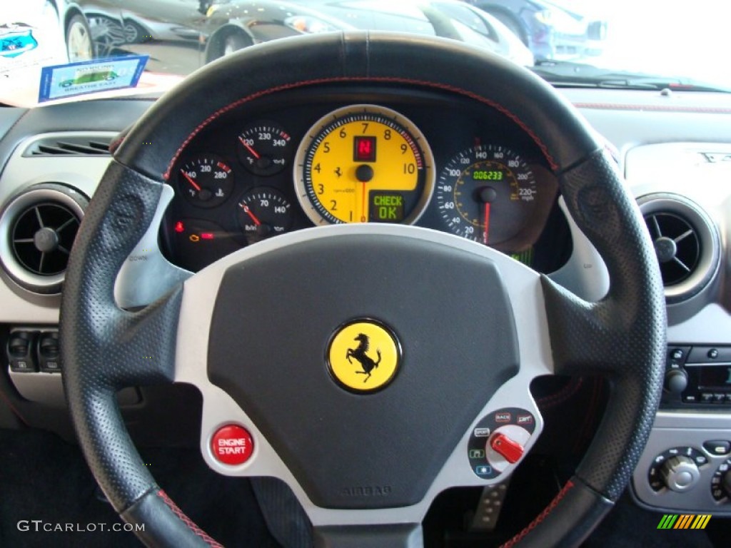 2006 Ferrari F430 Coupe F1 Nero/Rosso Steering Wheel Photo #52889211