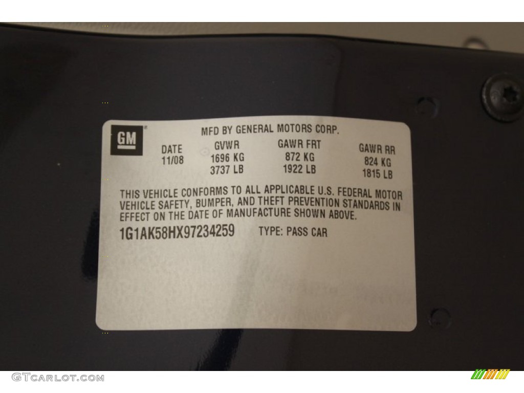 2009 Cobalt LS XFE Sedan - Imperial Blue Metallic / Gray photo #20