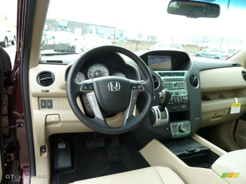 2011 Honda Pilot Touring 4WD Beige Dashboard Photo #52891979
