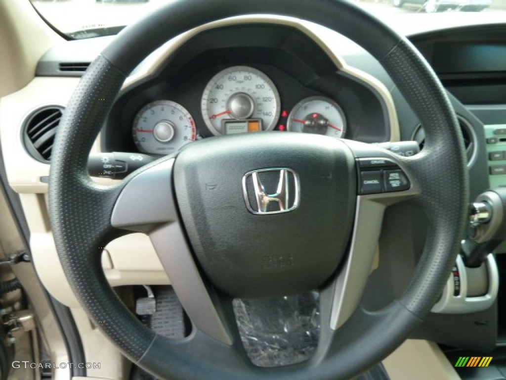 2011 Honda Pilot LX Beige Steering Wheel Photo #52892340