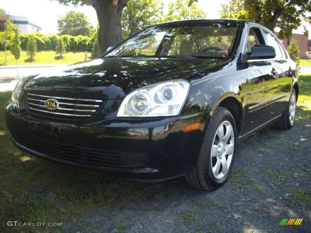 2008 Optima LX - Ebony Black / Black photo #1