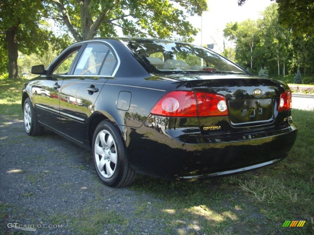 2008 Optima LX - Ebony Black / Black photo #3