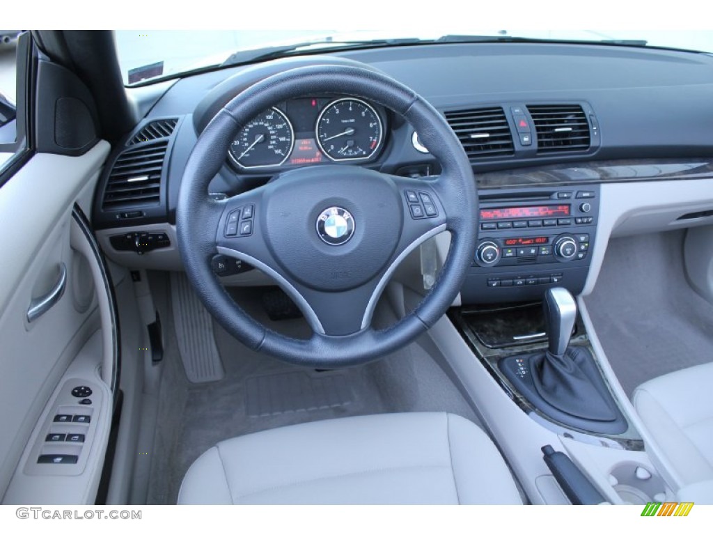 2008 BMW 1 Series 128i Convertible Taupe Dashboard Photo #52893642