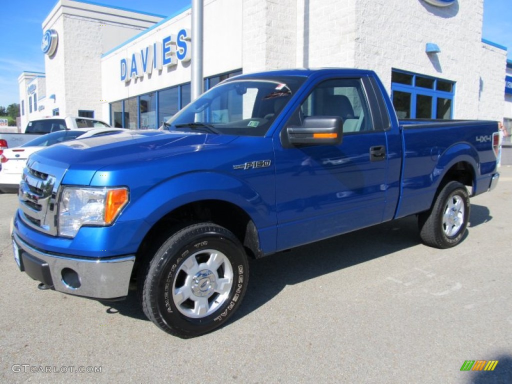 2009 F150 XLT Regular Cab 4x4 - Blue Flame Metallic / Stone/Medium Stone photo #1