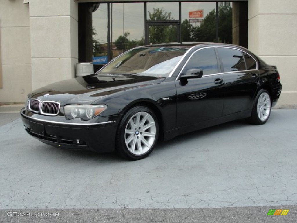 2005 7 Series 745Li Sedan - Jet Black / Dark Beige/Beige III photo #5