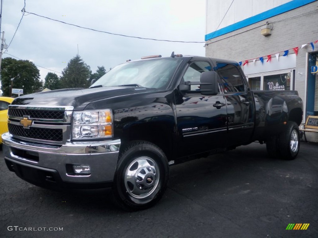 2011 Silverado 3500HD LTZ Crew Cab 4x4 Dually - Black / Ebony photo #1