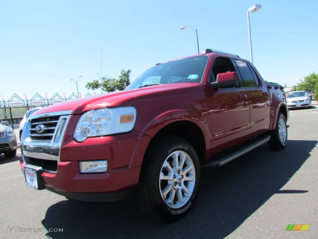 2007 Explorer Sport Trac Limited 4x4 - Red Fire / Dark Charcoal photo #1