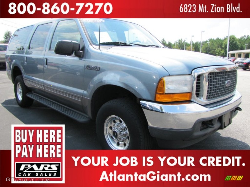 2001 Excursion XLT 4x4 - Medium Steel Blue Metallic / Medium Graphite photo #4