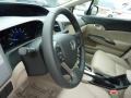 Beige 2012 Honda Civic EX-L Sedan Steering Wheel