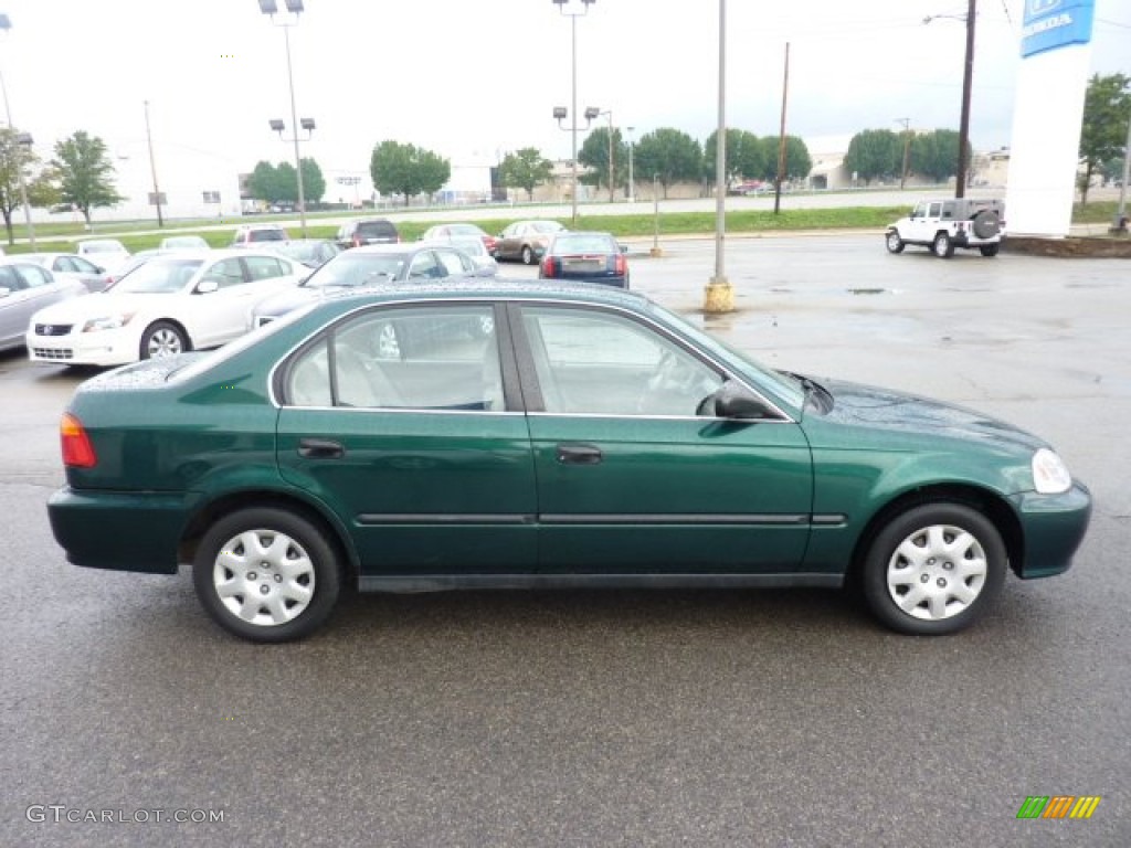 1999 Civic LX Sedan - Clover Green Pearl / Beige photo #6