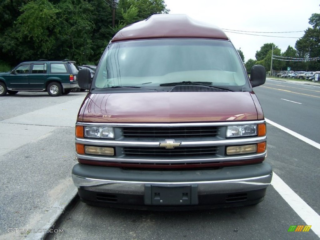 1998 Chevy Van G10 Passenger Conversion - Dark Carmine Red Metallic / Neutral photo #2