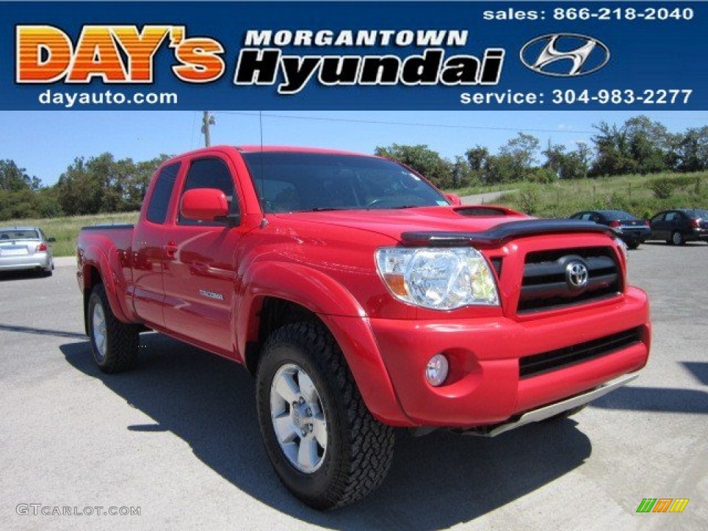 2007 Tacoma V6 TRD Sport Access Cab 4x4 - Radiant Red / Graphite Gray photo #1