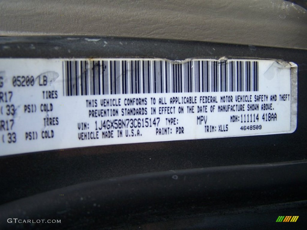 2003 Grand Cherokee Limited - Graphite Metallic / Taupe photo #14