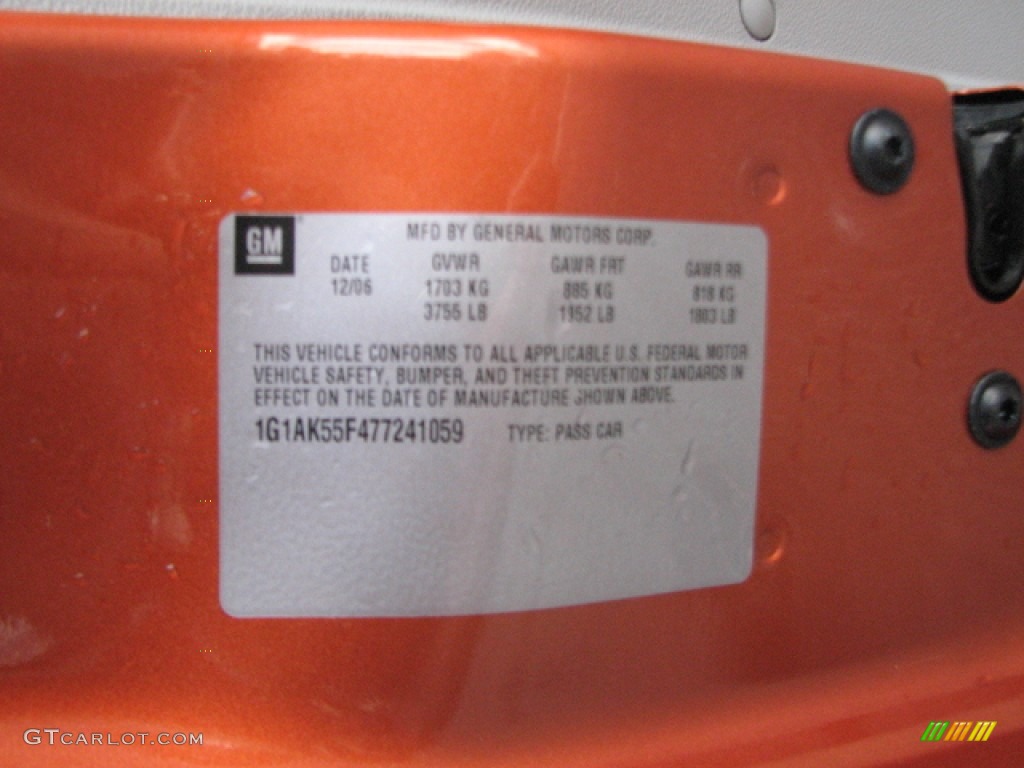 2007 Cobalt LS Sedan - Sunburst Orange Metallic / Gray photo #16