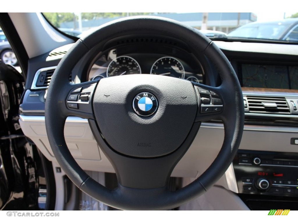 2011 BMW 5 Series 550i Gran Turismo Everest Gray Steering Wheel Photo #52908618