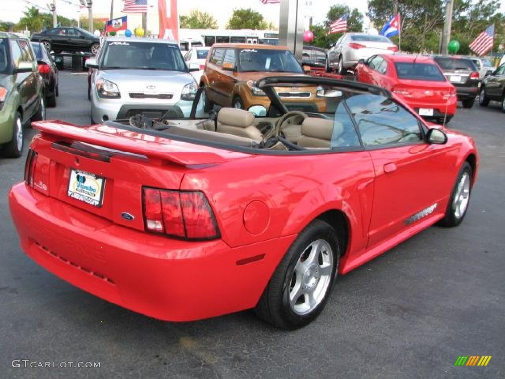 2004 Mustang V6 Convertible - Torch Red / Medium Parchment photo #12
