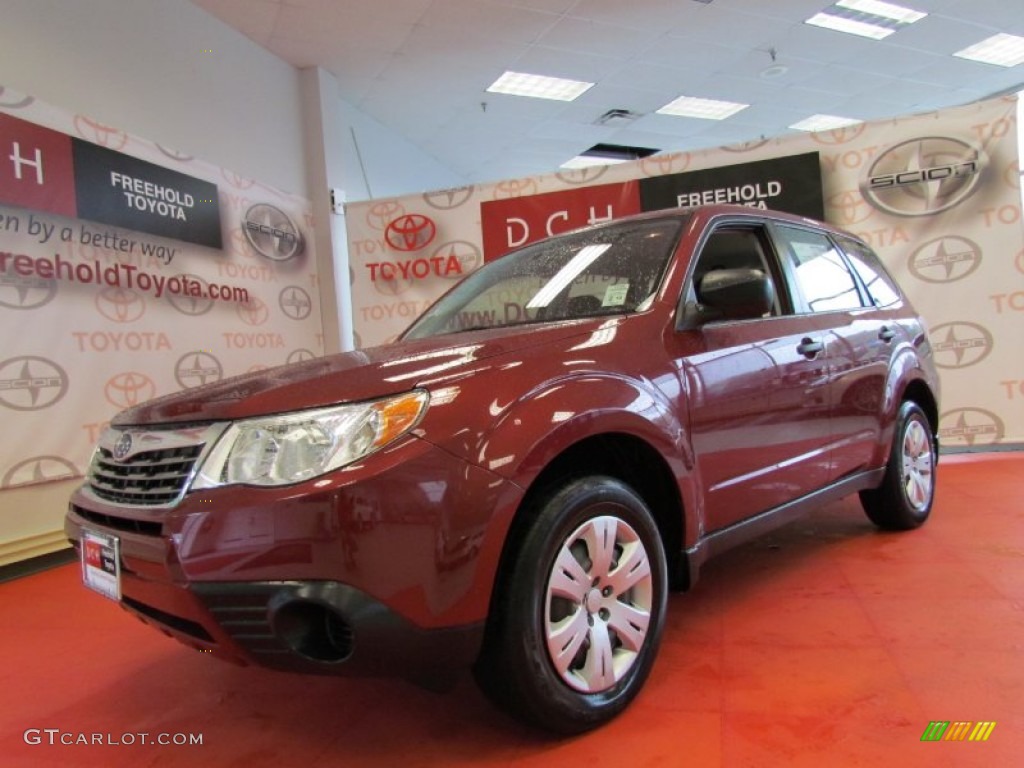 2009 Forester 2.5 X - Camellia Red Pearl / Black photo #1