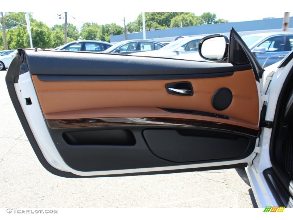2011 BMW 3 Series 335i Coupe Saddle Brown Dakota Leather Door Panel Photo #52909898