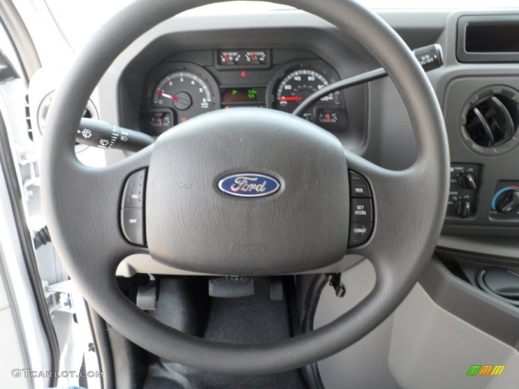 2011 Ford E Series Van E350 XL Extended Passenger Medium Flint Steering Wheel Photo #52909920