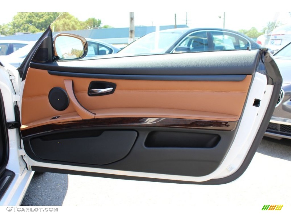 2011 BMW 3 Series 335i Coupe Saddle Brown Dakota Leather Door Panel Photo #52910115