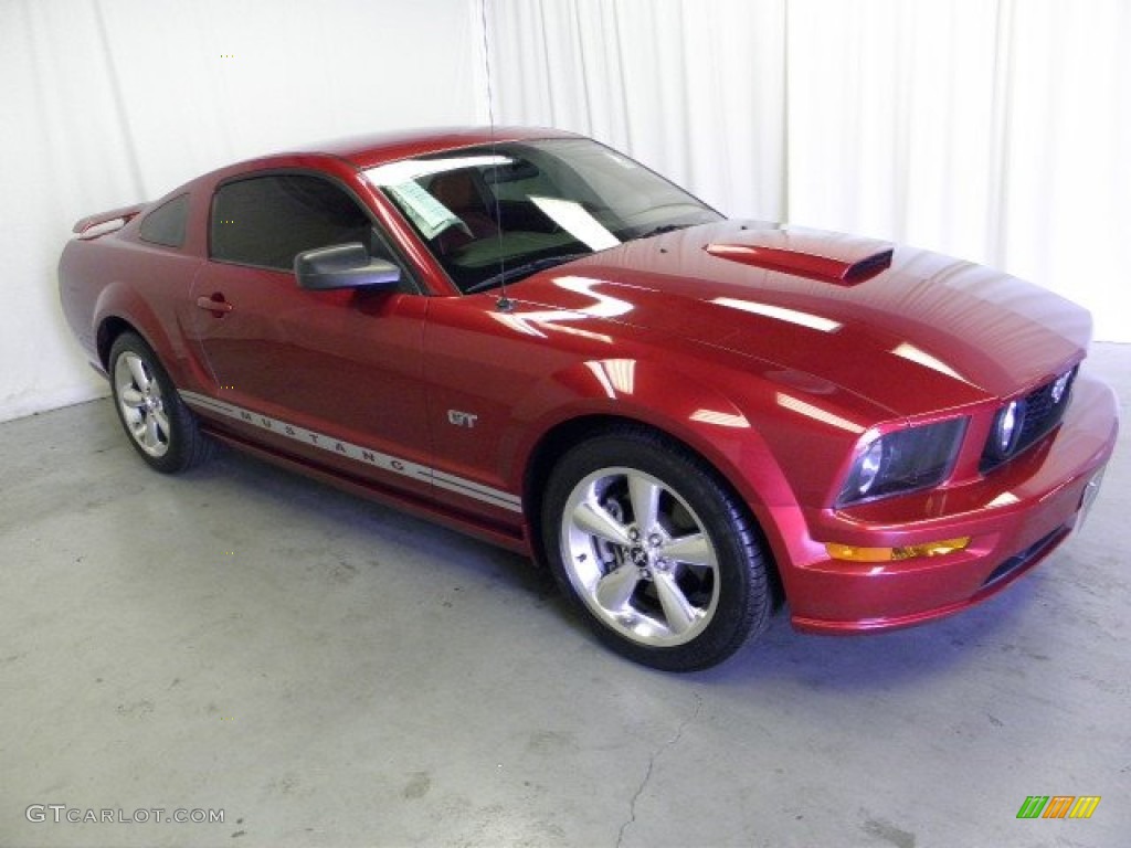 2007 Mustang GT Premium Coupe - Redfire Metallic / Black/Red photo #1