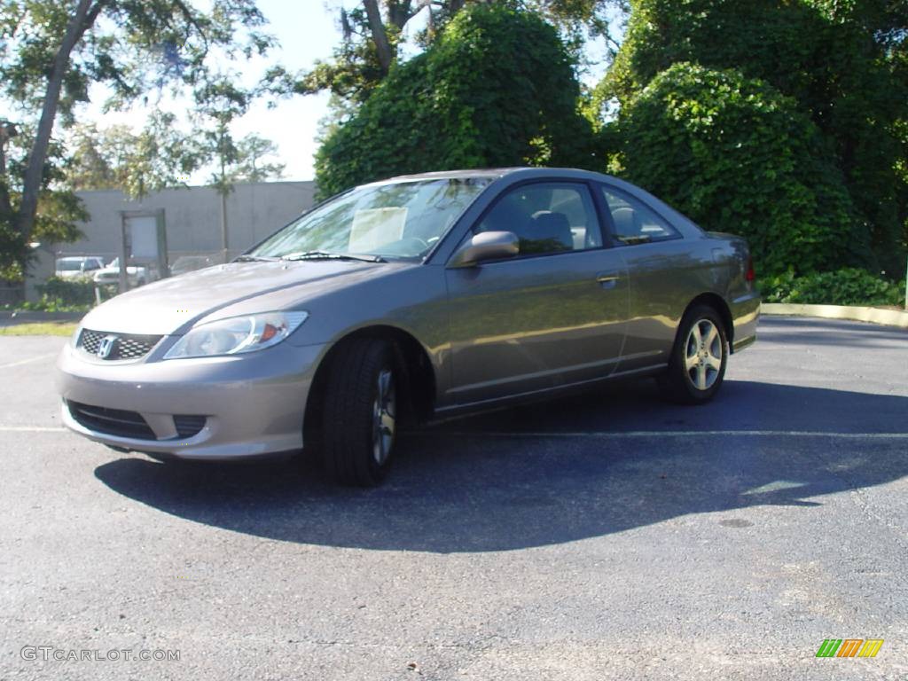 2004 Civic EX Coupe - Magnesium Metallic / Gray photo #7