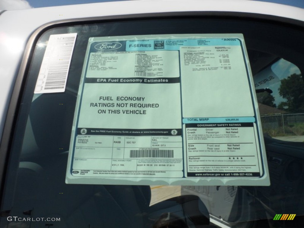 2012 Ford F250 Super Duty XL Regular Cab Window Sticker Photo #52917024